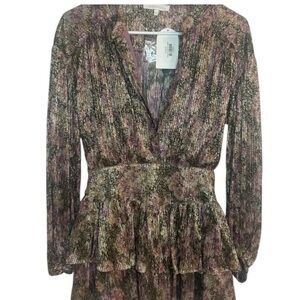 NWT Olivaceous - MCKENNA Dress Multicolor Floral Shimmery Colors